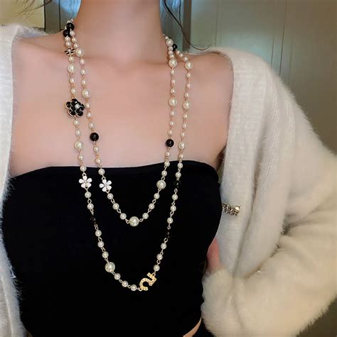 chanel necklace pearl dupe|fake Chanel jewelry for women.